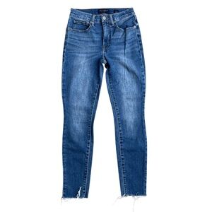 🌟 Lucky Brand Bridgette Skinny Jeans sz 26 High Rise Raw Hem Medium Wash